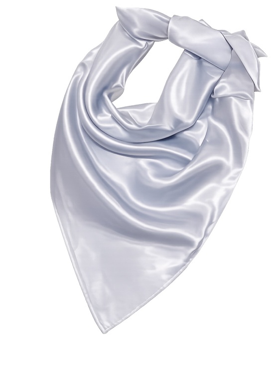Accessories - Women’s Soft Silky Satin Square Scarf | Silver | 23.7” x 23.7” | Neck Hair Scarf